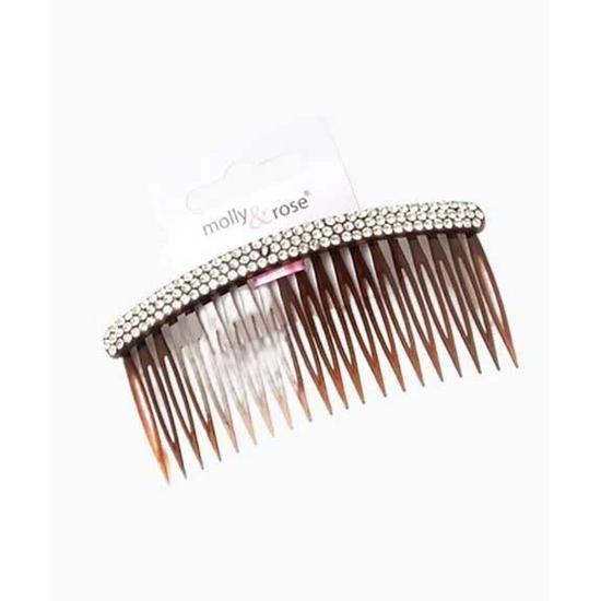 Molly And Rose Tort Side Comb With Diamante Stones 8348 Brown