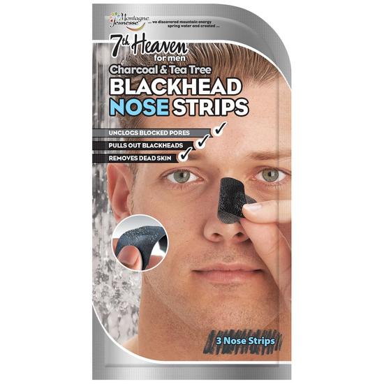 Montagne Jeunesse Men's Blackhead Nose Strips Charcoal & Tea Tree Box of 8