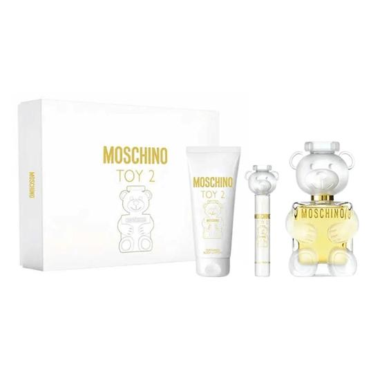 Moschino Toy 2 Women's Perfume Gift Set 100ml Eau De Parfum + 100ml Body Lotion + 10ml Eau De Parfum