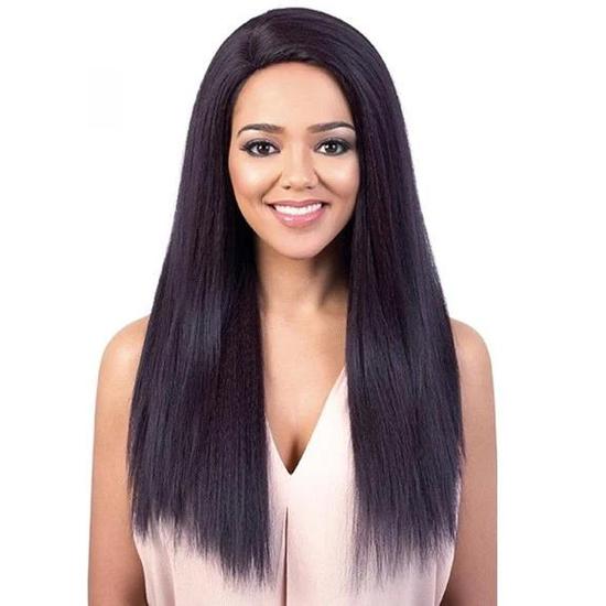 Motown Tress Human Hair HB Kari Blend Wig Dark Maroon