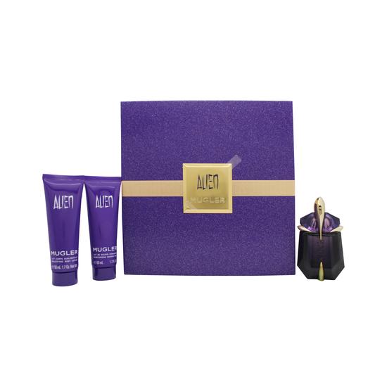 Mugler Alien Gift Set 30ml Eau De Parfum + 50ml Body Lotion + 50ml Shower Milk