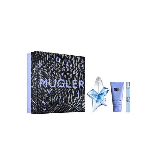 Mugler Angel 50ml Eau De Parfum, 10ml Eau De Parfum & 50ml Body Lotion Gift Set