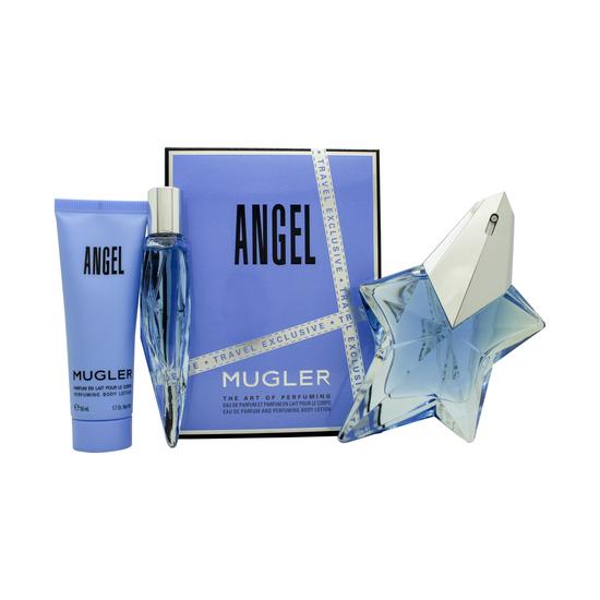 Mugler Angel Gift Set 50ml Eau De Parfum + 10ml Eau De Parfum + 50ml Body Lotion