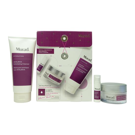 Murad The Derm Report Smoothing & Quenching Skin Set 200ml Exfoliating Cleanser + 5ml Recovery Serum + 50ml Moisturiser