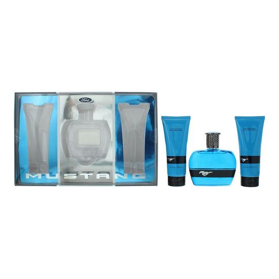 Mustang Blue Eau De Toilette Aftershave Balm + Body Wash Gift Set 100ml