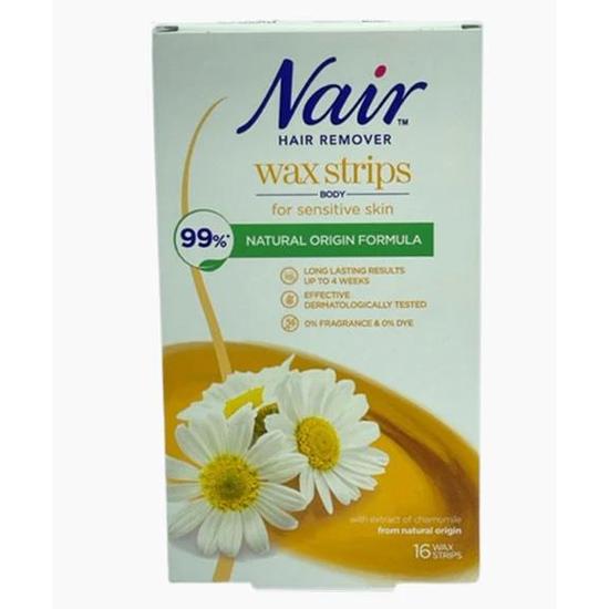 Nair Hair Remover Body Wax Strips With Natural Origin Formula 16 Wax Strips