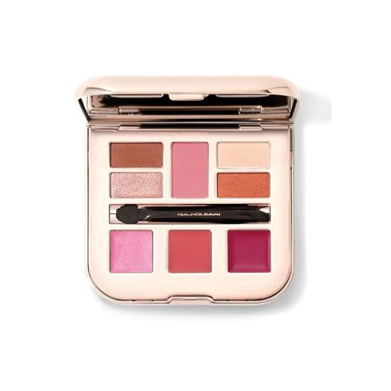 Naj Oleari SET: POWDER BLUSH + 4 EYESHADOWS + BRUSH + LIP GLOSS + 2 LIPSTICKS + DOUBLE LIP BRUSH