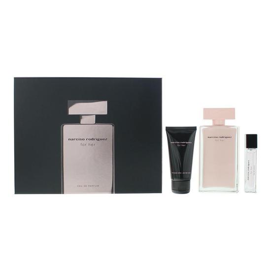 Narciso Rodriguez For Her Eau De Parfum 100ml, 10ml + Body Lotion Gift Set