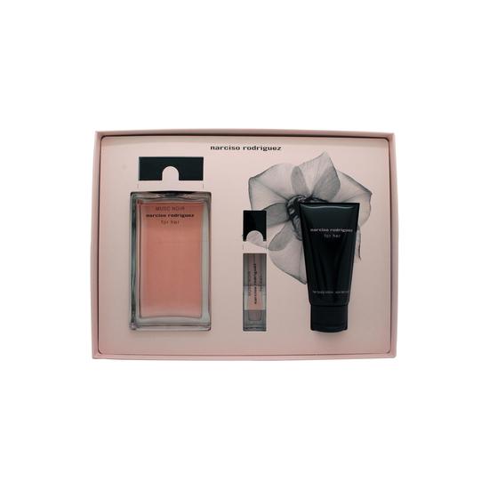 Narciso Rodriguez Musc Noir For Her Gift Set 100ml Eau De Parfum + 50ml Body Lotion + 10ml Eau De Parfum Purse Spray