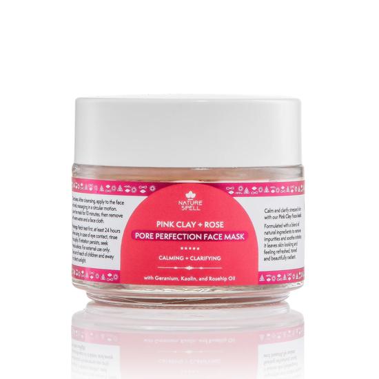 Nature Spell Australian Pink Clay & Rose Pore Perfection Face Mask 100ml