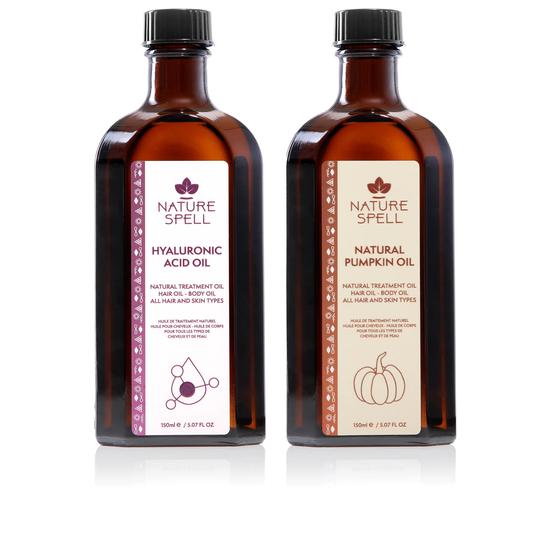 Nature Spell Duo Elixir: Hyaluronic Acid & Pumpkin Hair Oils The Harmony Of Hydration & Growth 150ml x2