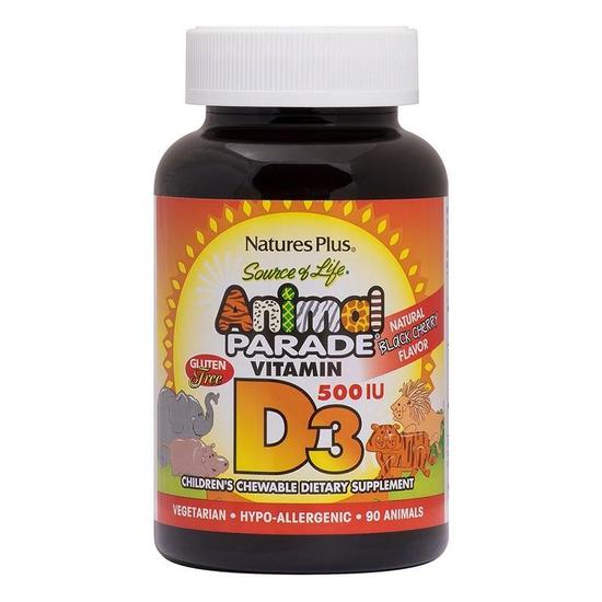 Nature's Plus Animal Parade Vitamin D3 500iu Chewables 90 Chewables