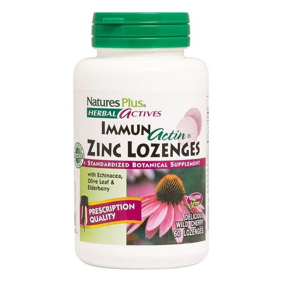 Nature's Plus Herbal Actives Immunactin Zinc Lozenges 60 Lozenges