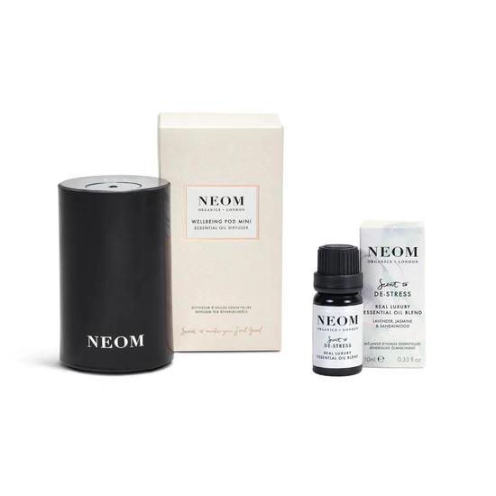 Neom Organics Wellbeing Pod Mini Black & Real Luxury De-Stress Essential Oil Blend Duo