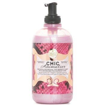 Nesti Dante Chic Animalier Hand & Face Liquid Soap With Vegetal Collagen & Ginseng Wild Orchid, Red Tea Leaves & Tiare 500ml