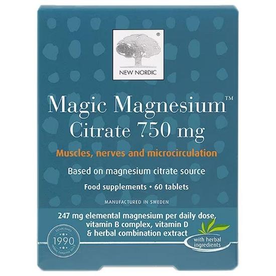 New Nordic Magic Magnesium Citrate 750mg Tablets 60 Tablets