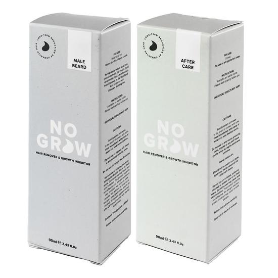 No Grow Duo Pack Male Beard Hair Remover & Soothing Aftercare Gel