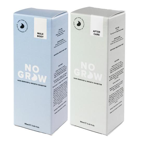 No Grow Duo Pack Male Body Hair Remover & Soothing Aftercare Gel