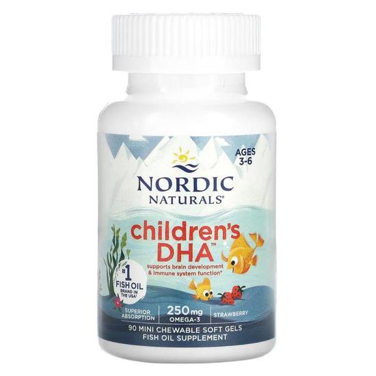 Nordic Naturals Children's DHA 250mg Omega-3 Strawberry Mini Softgels 90 Softgels