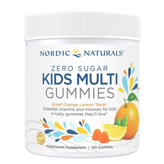 Nordic Naturals Kids Multi Zero Sugar Orange Lemon Gummies 120 Gummies