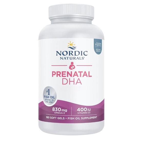 Nordic Naturals Prenatal DHA 830mg Omega-3 + 400iu D3 Unflavored Softgels