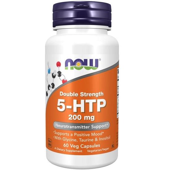 NOW Foods 5-HTP With Glycine Taurine & Inositol 200mg Capsules 60 Capsules