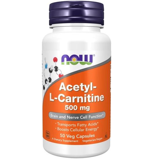 NOW Foods Acetyl-L-Carnitine 500mg Capsules 50 Capsules