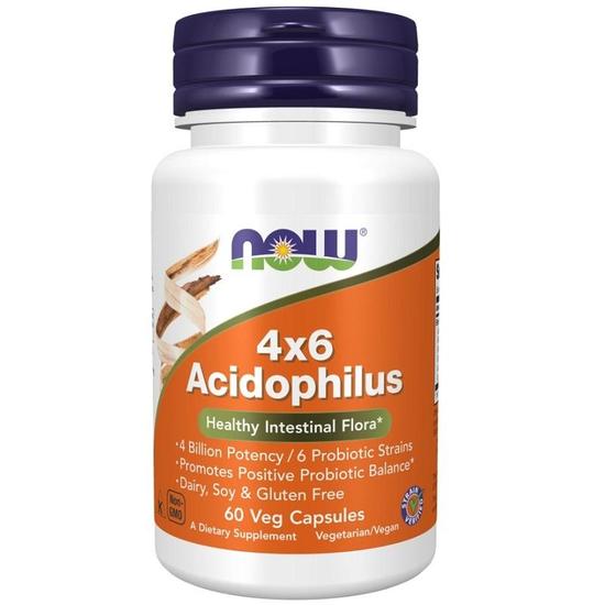 NOW Foods Acidophilus 4x6 Capsules 60 Capsules