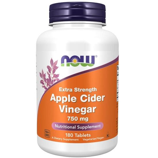 NOW Foods Apple Cider Vinegar 750mg Extra Strength Tablets 180 Tablets