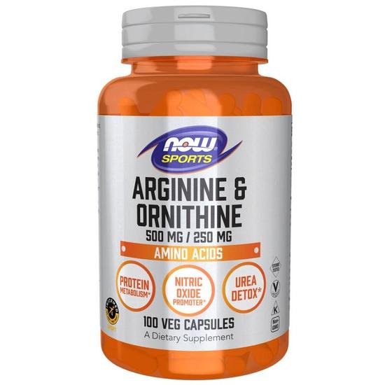 NOW Foods Arginine & Ornithine 500/250 Capsules 100 Capsules