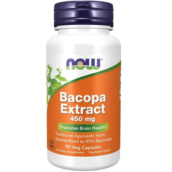 NOW Foods Bacopa Extract 450mg Capsules 90 Capsules