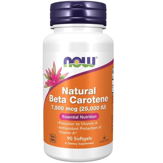 NOW Foods Beta Carotene Natural 25000iu Softgels 90 Softgels