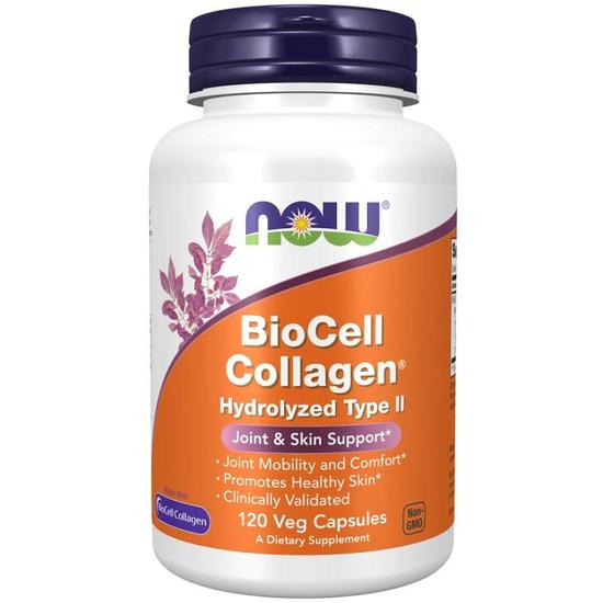 NOW Foods BioCell Collagen Hydrolyzed Type II Capsules 120 Capsules