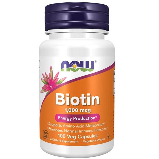 NOW Foods Biotin 1000mcg Capsules 100 Capsules