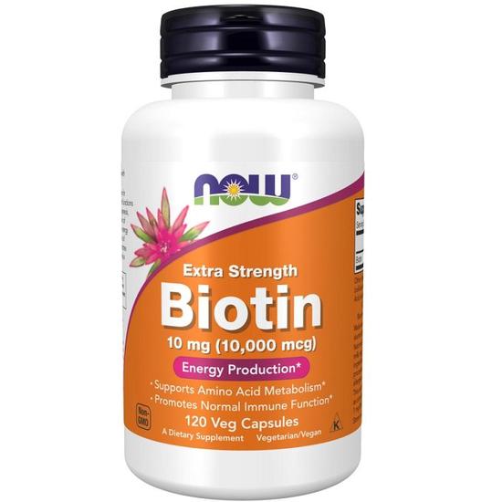 NOW Foods Biotin 10mg Extra Strength Capsules 120 Capsules