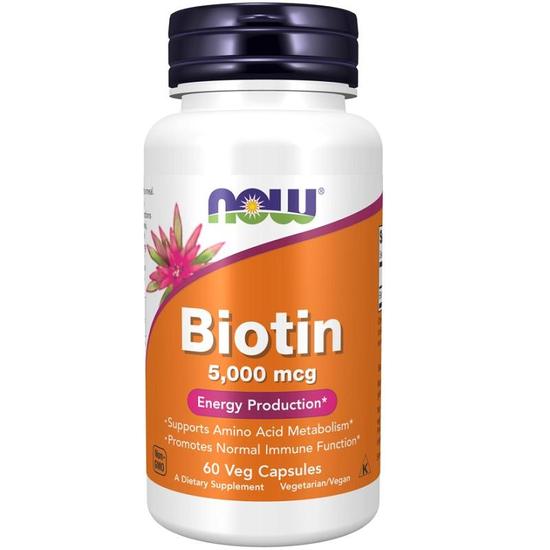 NOW Foods Biotin 5000mcg Capsules 60 Capsules