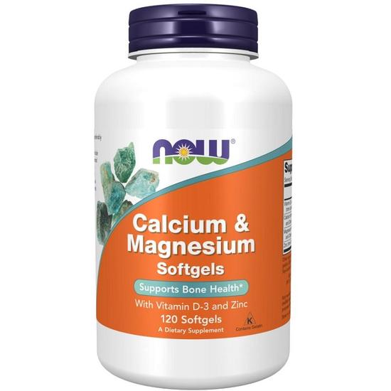 NOW Foods Calcium & Magnesium With Vit D & Zinc Softgels 120 Softgels