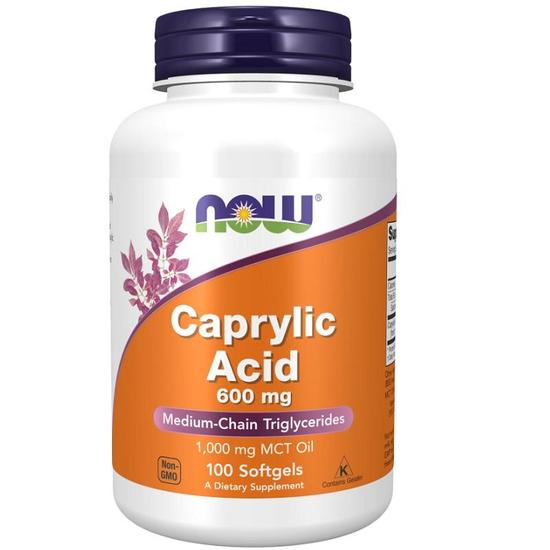 NOW Foods Caprylic Acid 600mg Softgels 100 Softgels