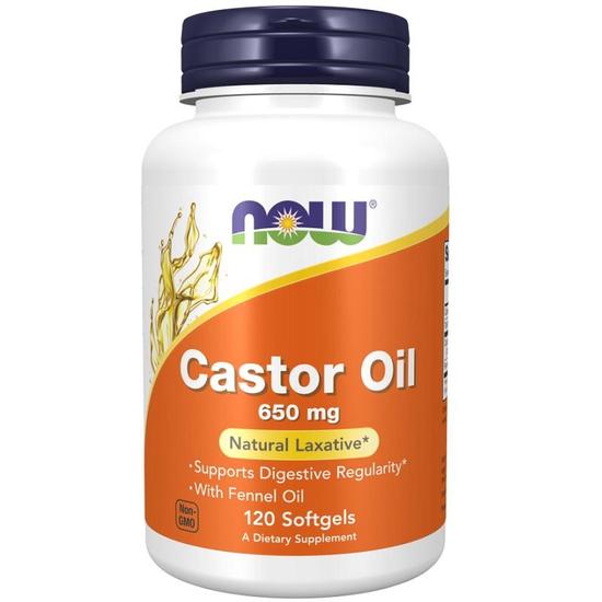 NOW Foods Castor Oil 650mg Softgels 120 Softgels