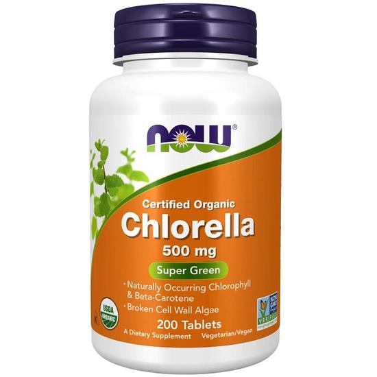 NOW Foods Chlorella 500mg Organic Tablets 200 Tablets