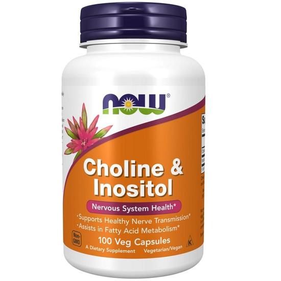 NOW Foods Choline & Inositol 500mg Capsules 100 Capsules