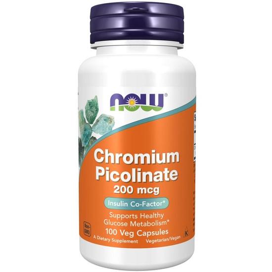 NOW Foods Chromium Picolinate 200mcg Capsules 100 Capsules