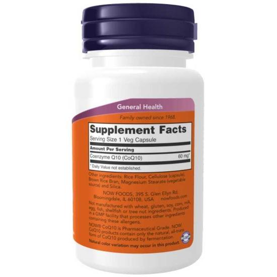 NOW Foods CoQ10 60mg Capsules 180 Capsules