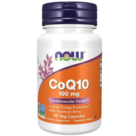 NOW Foods CoQ10 With Hawthorn Berry 100mg Capsules 30 Capsules