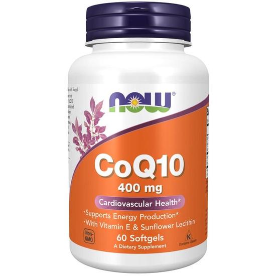 NOW Foods CoQ10 With Lecithin & Vitamin E 400mg Softgels 60 Softgels