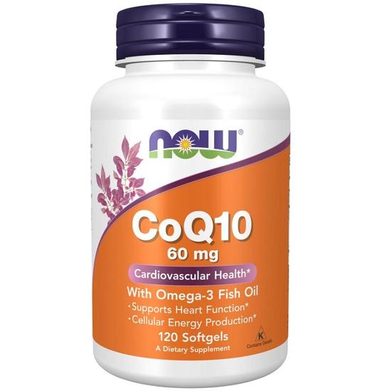 NOW Foods CoQ10 With Omega-3 60mg Softgels 120 Softgels