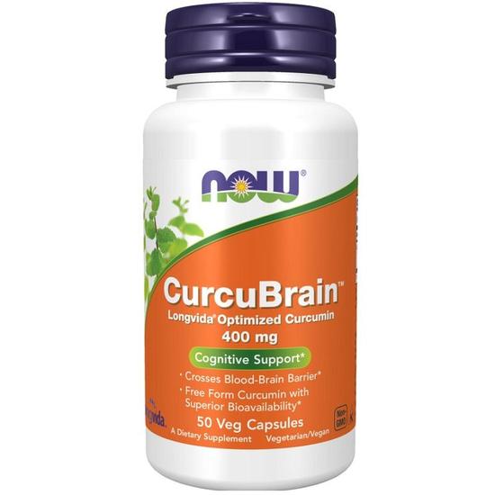 NOW Foods CurcuBrain 400mg Capsules 50 Capsules