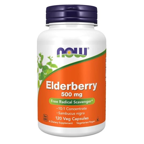 NOW Foods Elderberry 500mg Capsules 120 Capsules