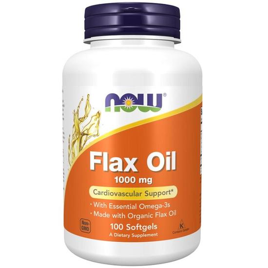 NOW Foods Flax Oil 1000mg Softgels 100 Softgels