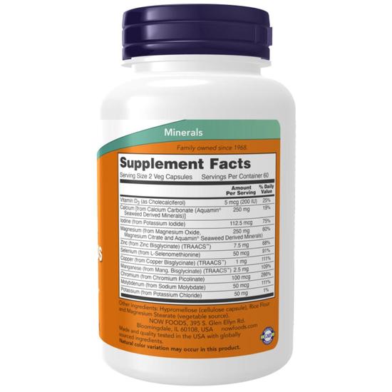 NOW Foods Full Spectrum Minerals Iron-Free Capsules 120 Capsules